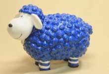 Schaf mit Socken, blau