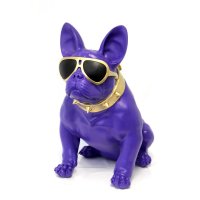 Bulldogge mit Brille, violett