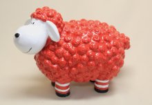 Schaf mit Socken, rot