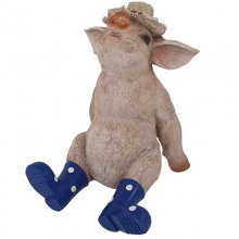 Schwein mit Stiefel blau Schwein mit Stiefel blau